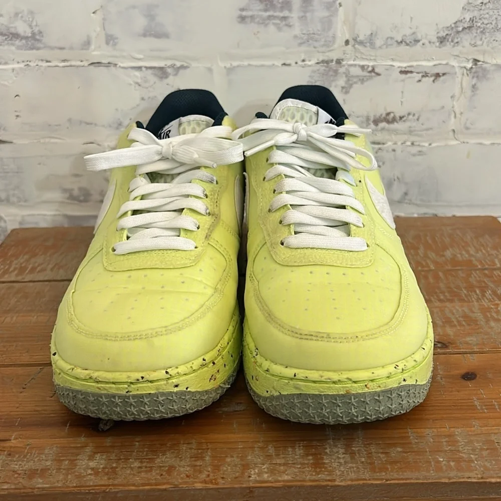 Nike Air Force 1 Crater Lt Lemon Twist White Shoes DH2521 700 Men's Size 9.5